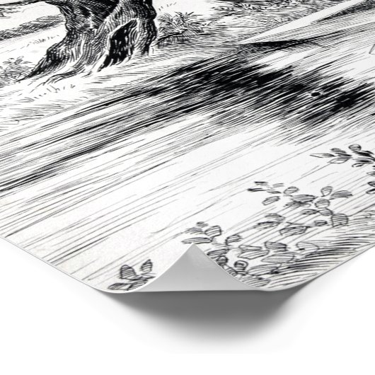 Gone Vist met Lover, Louis Wain Poster (Hoek)