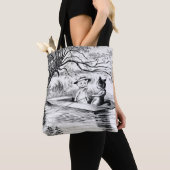 Gone Vist met Lover, Louis Wain Tote Bag (Dichtbij)