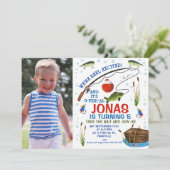 Gone Vist of Vist de verjaardagsuitnodiging Kaart (Staand voorkant)