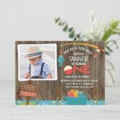 Gone Vist ovisch één 1e verjaardag uitnodiging (Staand voorkant)