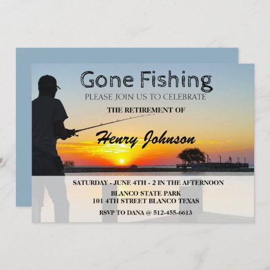 Gone Vist pensionering Kaart (Voorkant / Achterkant)