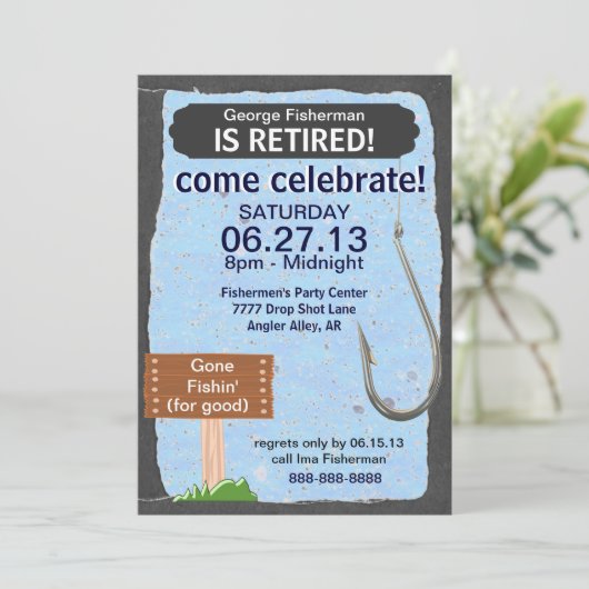 "Gone Vist" Rendingfeest Kaart (Staand voorkant)