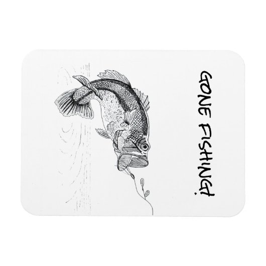 Gone Vist Sign. Big Mouthed Bass Magneet (Horizontaal)