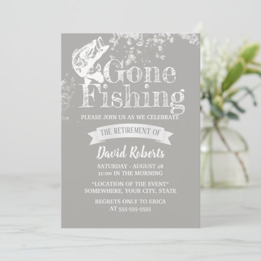 Gone Vist Silver Retirement Party Kaart (Staand voorkant)