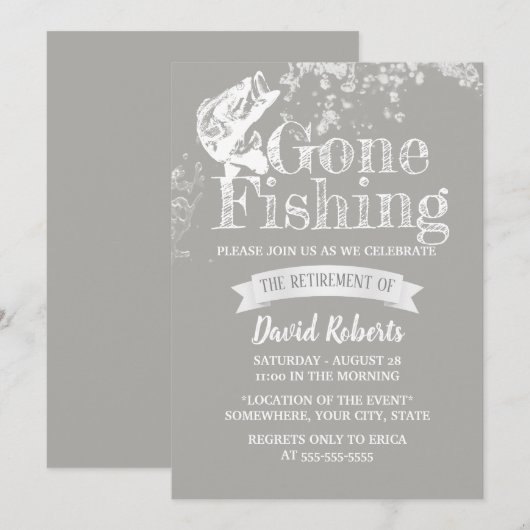 Gone Vist Silver Retirement Party Kaart (Voorkant / Achterkant)