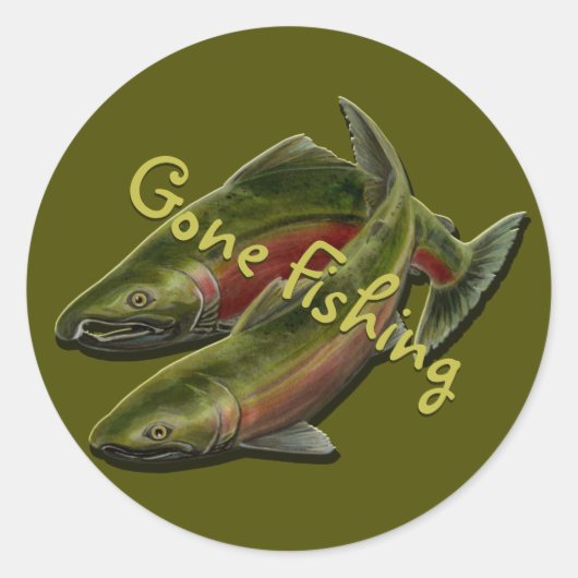 Gone Vist Stickers Coho Salmon Art Stickers (Voorkant)