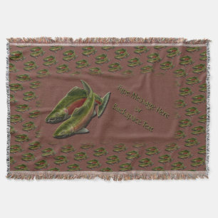 Gone Vist Throw Blanket Coho Salmon Fish Gift Deken