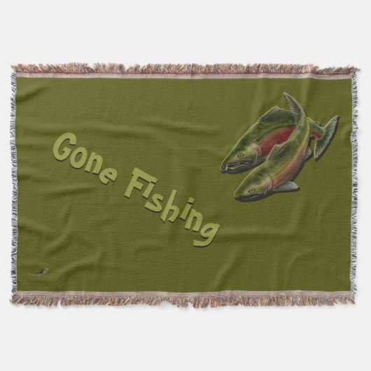 Gone Vist Throw Blanket Coho Salmon Fish Gift Deken (Voorkant)
