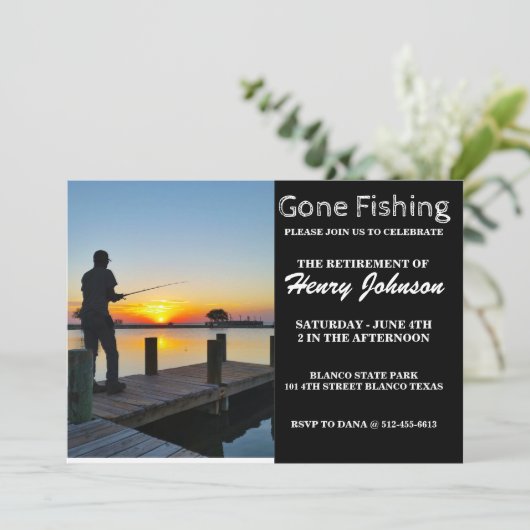 Gone Vist Uitnodiging tot pensionering (Staand voorkant)