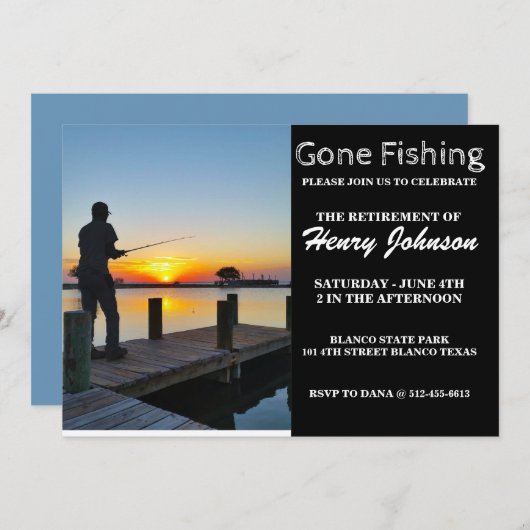 Gone Vist Uitnodiging tot pensionering (Voorkant / Achterkant)