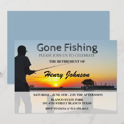 Gone Vist Uitnodiging tot pensionering (Voorkant / Achterkant)