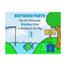 Gone Vist verjaardagsuitnodigingen voor kleine jon