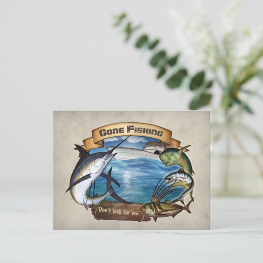 Gone Vist - zoek me niet op Briefkaart (Staand voorkant)