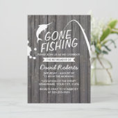 Gone Viste Wood Background Retirement Party Kaart (Staand voorkant)