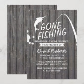 Gone Viste Wood Background Retirement Party Kaart (Voorkant / Achterkant)