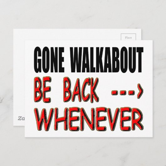 Gone Walkabout Briefkaart (Voorkant / Achterkant)