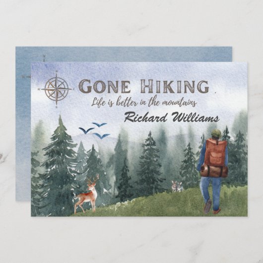 Gone Wandelleven is beter Bergen Wandelherten Kaart (Voorkant / Achterkant)