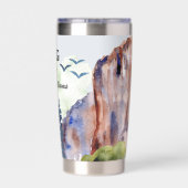 Gone Wandelleven is een betere Bergen Waterverf Geïsoleerde Drinkbeker (Achterkant)