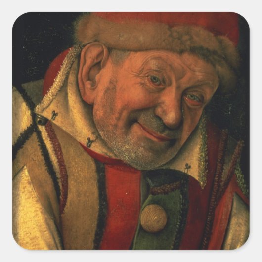 Gonella, de Ferrara Court jester, c.1445 Vierkante Sticker (Voorkant)