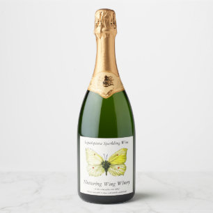 Gonepteryx rhamni - de gemeenschappelijke brimston sparkling wijnetiket