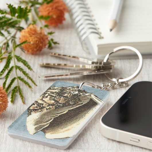 Gonespoelbare betegelschil sleutelhanger (Voorkant Rechts)