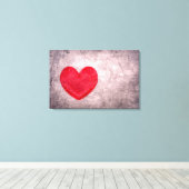 Gonespoeld hart canvas afdruk (Insitu (Houten vloer))