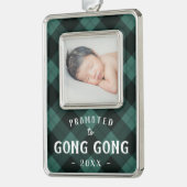 Gong Gong | Baby Foto opa Verzilverd Omlijst Ornament (Links)