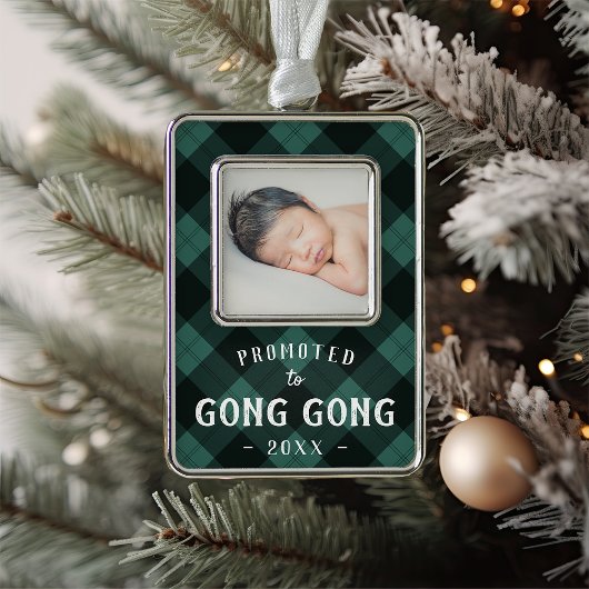 Gong Gong | Baby Foto opa Verzilverd Omlijst Ornament