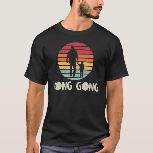 Gong Gong Retro Sunset Father en Child T-shirt (Voorkant)