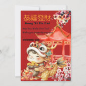 Gong Xi Fa Cai-Dragon Chinees Nieuwjaar-Lunar 2024 Kaart (Achterkant)