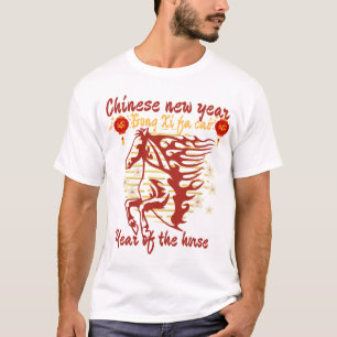 Gong Xi fa Cai jaar van het paard Chinees nieuwjaa T-shirt