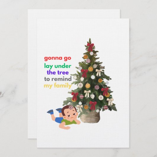 Gonna Go Lay Under The Tree to Remind My Family Kaart (Voorkant / Achterkant)