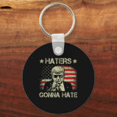 Gonna Hate Middle Finger Funny Trump 2024 Presiden Sleutelhanger (Voorkant)