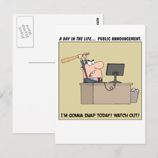 Gonna Snap (Angry Worker) Briefkaart (Voorkant / Achterkant)