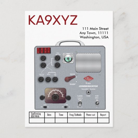 Gonset Communicator Transceiver Ham Radio QSL Briefkaart (Voorkant)