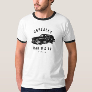 Gonzales Radio & TV Reparatie Mannen Ringer T-shir T-shirt