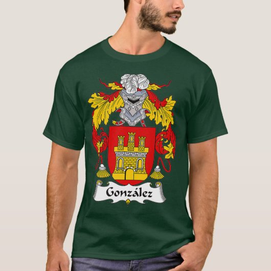 Gonzalez Coat of Arms Family Crest T-shirt (Voorkant)