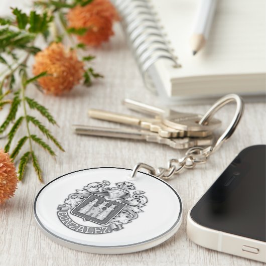 Gonzalez Family Crest Keychain (Voorkant Rechts)