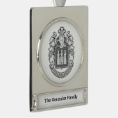 Gonzalez Family Crest Silver Plated Banner Orname Verzilverd Banner Ornament (Rechts)