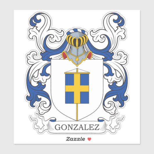 Gonzalez Family Crest Sticker (Vel)