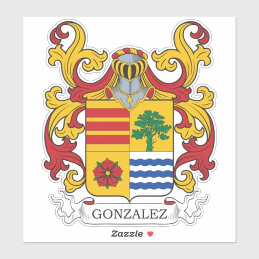 Gonzalez Family Crest Sticker (Vel)