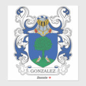 Gonzalez Family Crest Sticker (Vel)