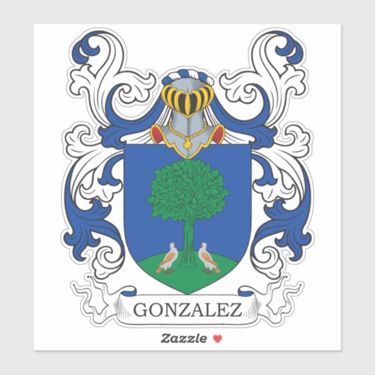 Gonzalez Family Crest Sticker (Vel)