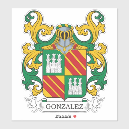 Gonzalez Family Crest Sticker (Vel)