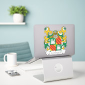 Gonzalez Family Crest Sticker (Laptop op bureau)