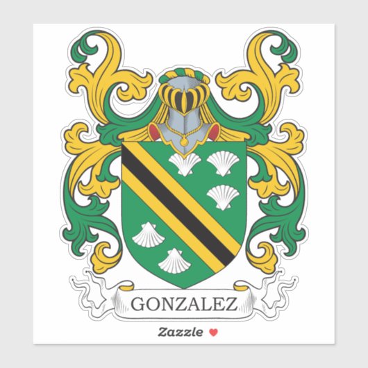 Gonzalez Family Crest Sticker (Vel)