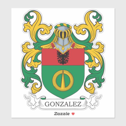 Gonzalez Family Crest Sticker (Vel)