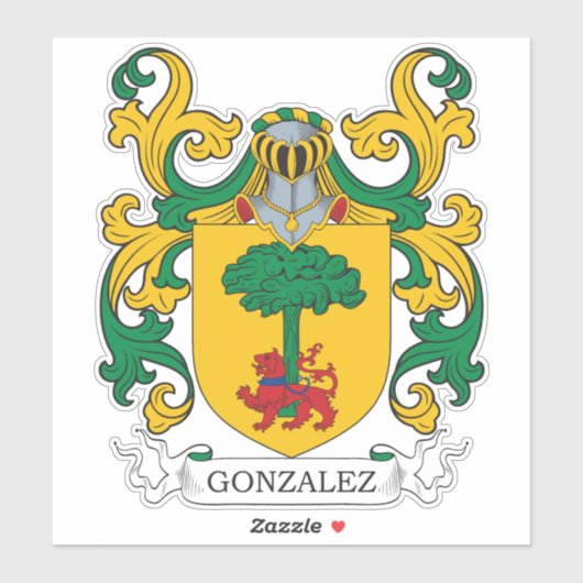 Gonzalez Family Crest Sticker (Vel)