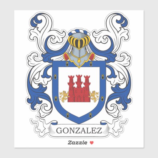 Gonzalez Family Crest Sticker (Vel)