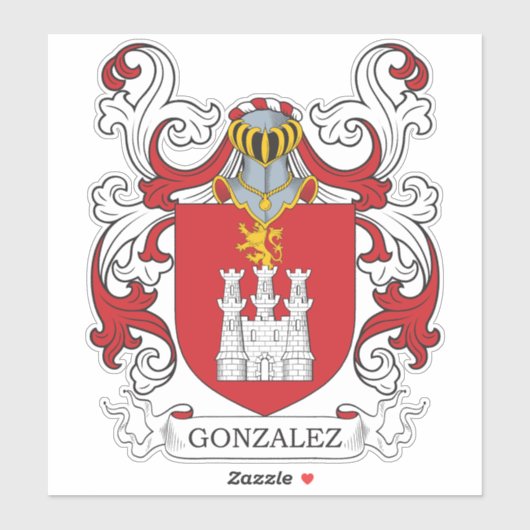Gonzalez Family Crest Sticker (Vel)